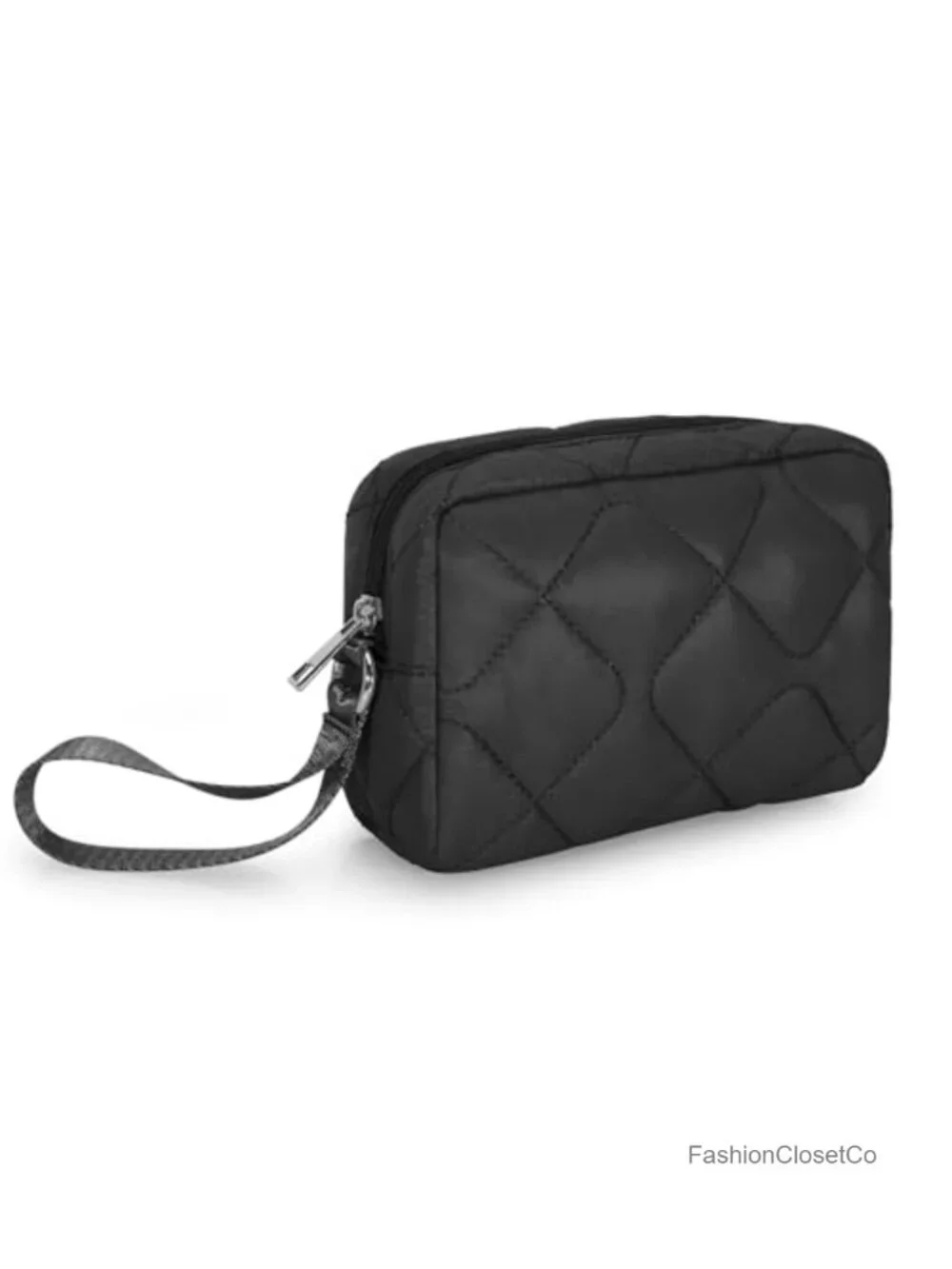 Quilted Cotton Cosmetic Bag Zipper Pouch Travel Toiletry Organizer Case